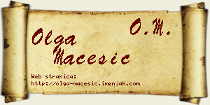 Olga Maćešić vizit kartica
